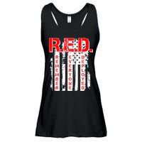 RED Remember Everyone Deployed Distressed Flag Ladies Essential Flowy Tank