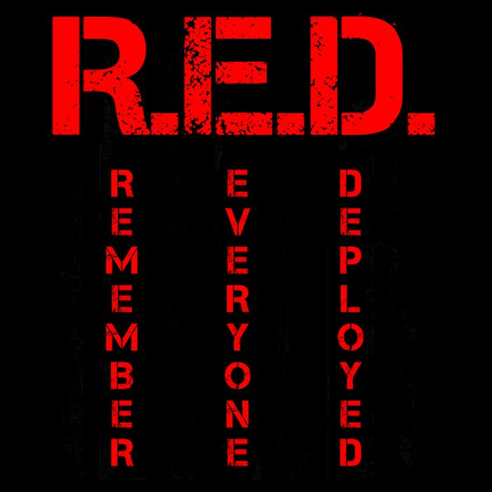 RED Remember Everyone Deployed Distressed Flag 16oz Travel Tumbler