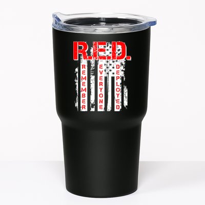 RED Remember Everyone Deployed Distressed Flag Tumbler