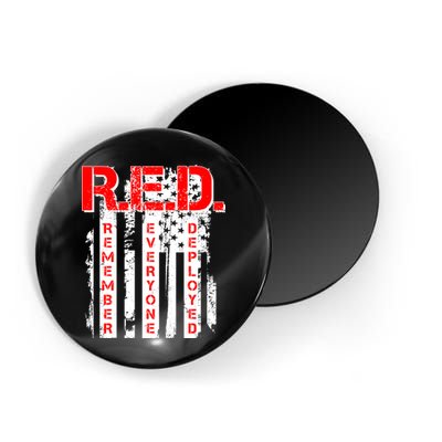 RED Remember Everyone Deployed Distressed Flag Magnet