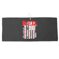 RED Remember Everyone Deployed Distressed Flag Large Microfiber Waffle Golf Towel