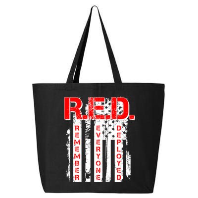 RED Remember Everyone Deployed Distressed Flag 25L Jumbo Tote