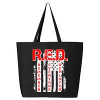 RED Remember Everyone Deployed Distressed Flag 25L Jumbo Tote