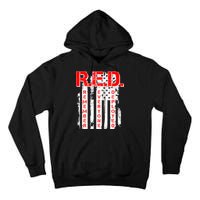 RED Remember Everyone Deployed Distressed Flag Tall Hoodie