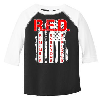 RED Remember Everyone Deployed Distressed Flag Toddler Fine Jersey T-Shirt