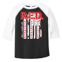 RED Remember Everyone Deployed Distressed Flag Toddler Fine Jersey T-Shirt