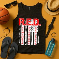 RED Remember Everyone Deployed Distressed Flag Tank Top