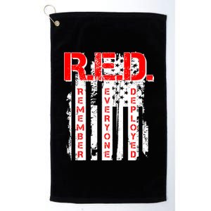 RED Remember Everyone Deployed Distressed Flag Platinum Collection Golf Towel