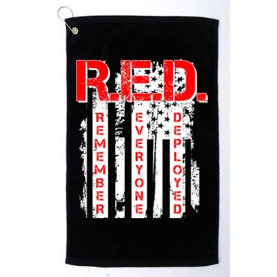 RED Remember Everyone Deployed Distressed Flag Golf Towel