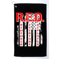 RED Remember Everyone Deployed Distressed Flag Golf Towel