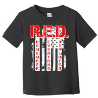 RED Remember Everyone Deployed Distressed Flag Toddler T-Shirt