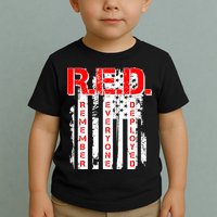RED Remember Everyone Deployed Distressed Flag Toddler T-Shirt