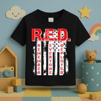 RED Remember Everyone Deployed Distressed Flag Toddler T-Shirt