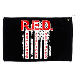 RED Remember Everyone Deployed Distressed Flag Grommeted Golf Towel