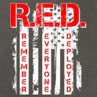 RED Remember Everyone Deployed Distressed Flag Cotton Canvas Backpack