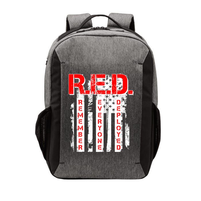RED Remember Everyone Deployed Distressed Flag Vector Backpack
