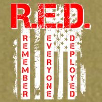 RED Remember Everyone Deployed Distressed Flag Garment-Dyed Women's Muscle Tee