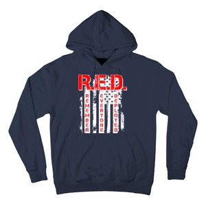 RED Remember Everyone Deployed Distressed Flag Hoodie