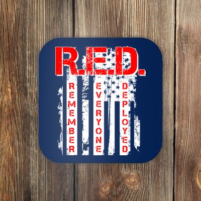 RED Remember Everyone Deployed Distressed Flag Coaster