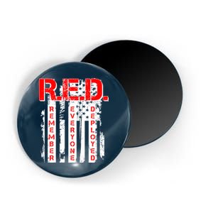 RED Remember Everyone Deployed Distressed Flag Magnet