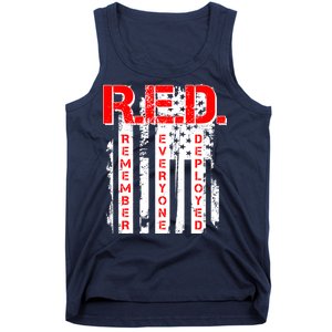 RED Remember Everyone Deployed Distressed Flag Tank Top