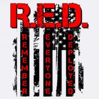 RED Remember Everyone Deployed Distressed Flag Garment-Dyed Sweatshirt
