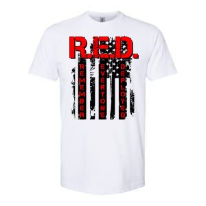 RED Remember Everyone Deployed Distressed Flag Softstyle CVC T-Shirt