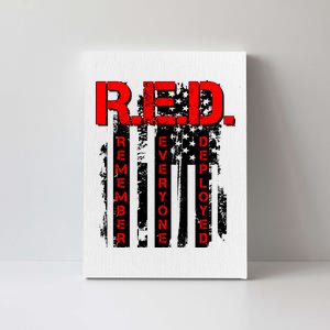 RED Remember Everyone Deployed Distressed Flag Canvas