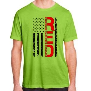 RED Remember Everyone Deployed Distressed US Flag Adult ChromaSoft Performance T-Shirt