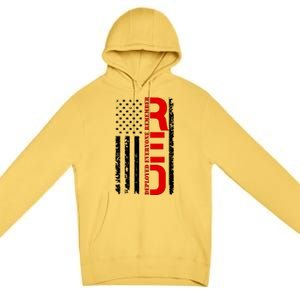 RED Remember Everyone Deployed Distressed US Flag Premium Pullover Hoodie