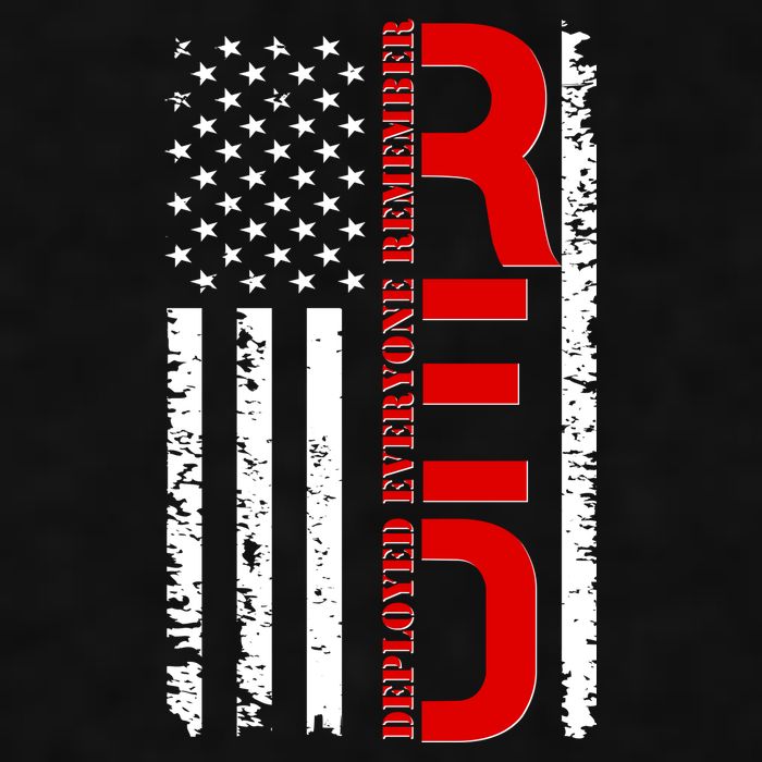 RED Remember Everyone Deployed Distressed US Flag Ladies PosiCharge Tri-Blend Wicking Tank