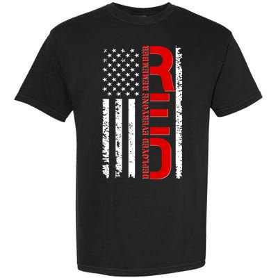 RED Remember Everyone Deployed Distressed US Flag Garment-Dyed Heavyweight T-Shirt