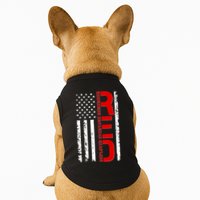 RED Remember Everyone Deployed Distressed US Flag Doggie Tank