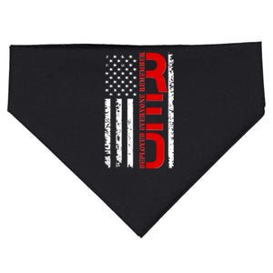 RED Remember Everyone Deployed Distressed US Flag USA-Made Doggie Bandana