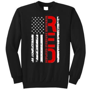 RED Remember Everyone Deployed Distressed US Flag Sweatshirt