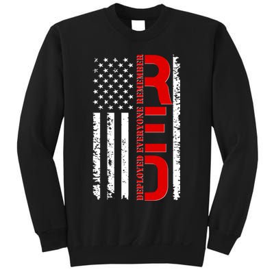 RED Remember Everyone Deployed Distressed US Flag Sweatshirt