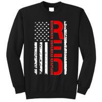 RED Remember Everyone Deployed Distressed US Flag Sweatshirt