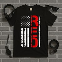 RED Remember Everyone Deployed Distressed US Flag T-Shirt