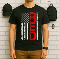 RED Remember Everyone Deployed Distressed US Flag T-Shirt
