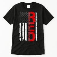 RED Remember Everyone Deployed Distressed US Flag Tall T-Shirt