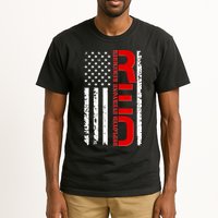 RED Remember Everyone Deployed Distressed US Flag Tall T-Shirt