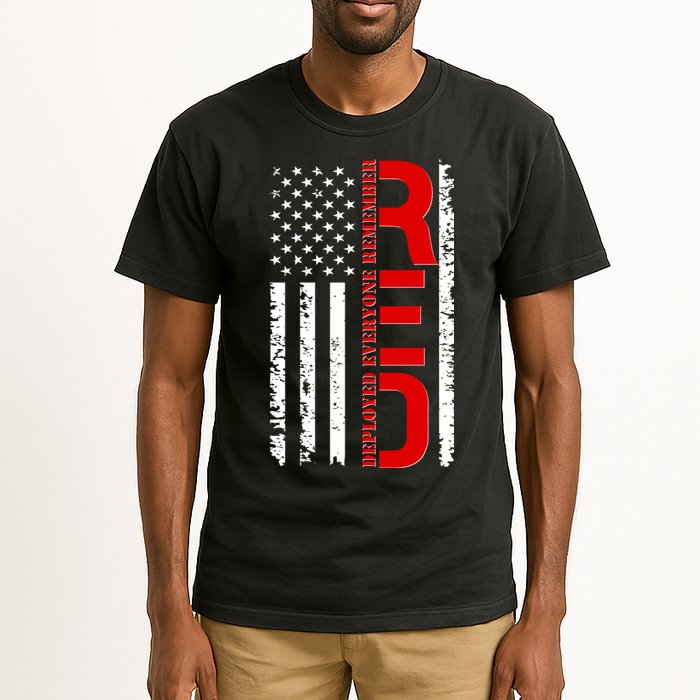 RED Remember Everyone Deployed Distressed US Flag Tall T-Shirt