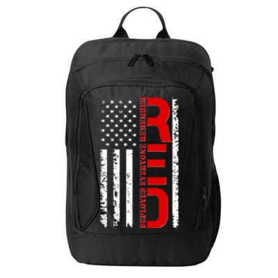 RED Remember Everyone Deployed Distressed US Flag City Backpack