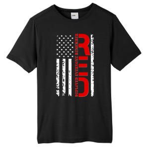 RED Remember Everyone Deployed Distressed US Flag Tall Fusion ChromaSoft Performance T-Shirt