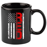 RED Remember Everyone Deployed Distressed US Flag 11oz C Handle Ceramic Mug