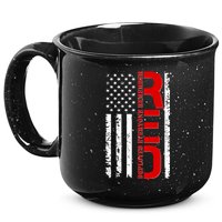 RED Remember Everyone Deployed Distressed US Flag 15oz Campfire Ceramic Mug