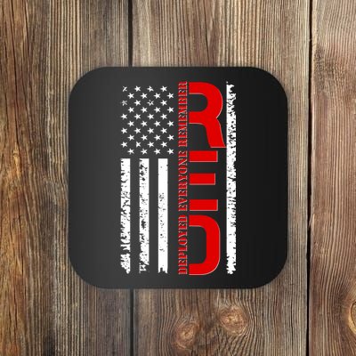 RED Remember Everyone Deployed Distressed US Flag Coaster
