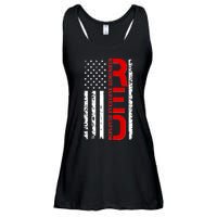 RED Remember Everyone Deployed Distressed US Flag Ladies Essential Flowy Tank