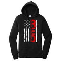 RED Remember Everyone Deployed Distressed US Flag Women's Pullover Hoodie