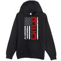 RED Remember Everyone Deployed Distressed US Flag Premium Pullover Hoodie